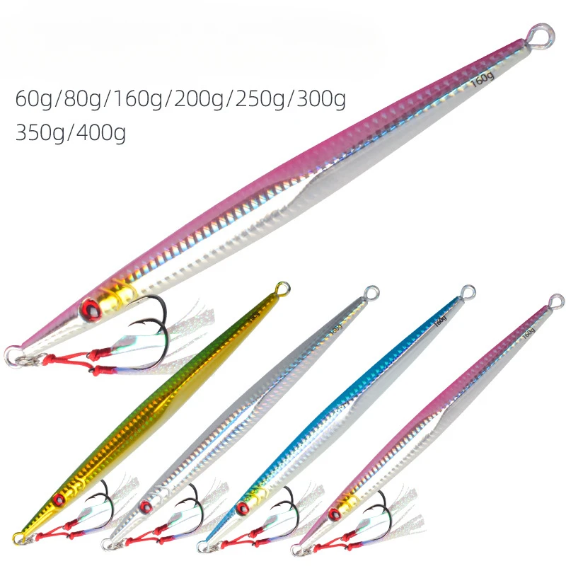 60-400g Long Metal Cast Jig Lures Artificial Bait Sea Fishing Large Gram Weight Lure for Tuna