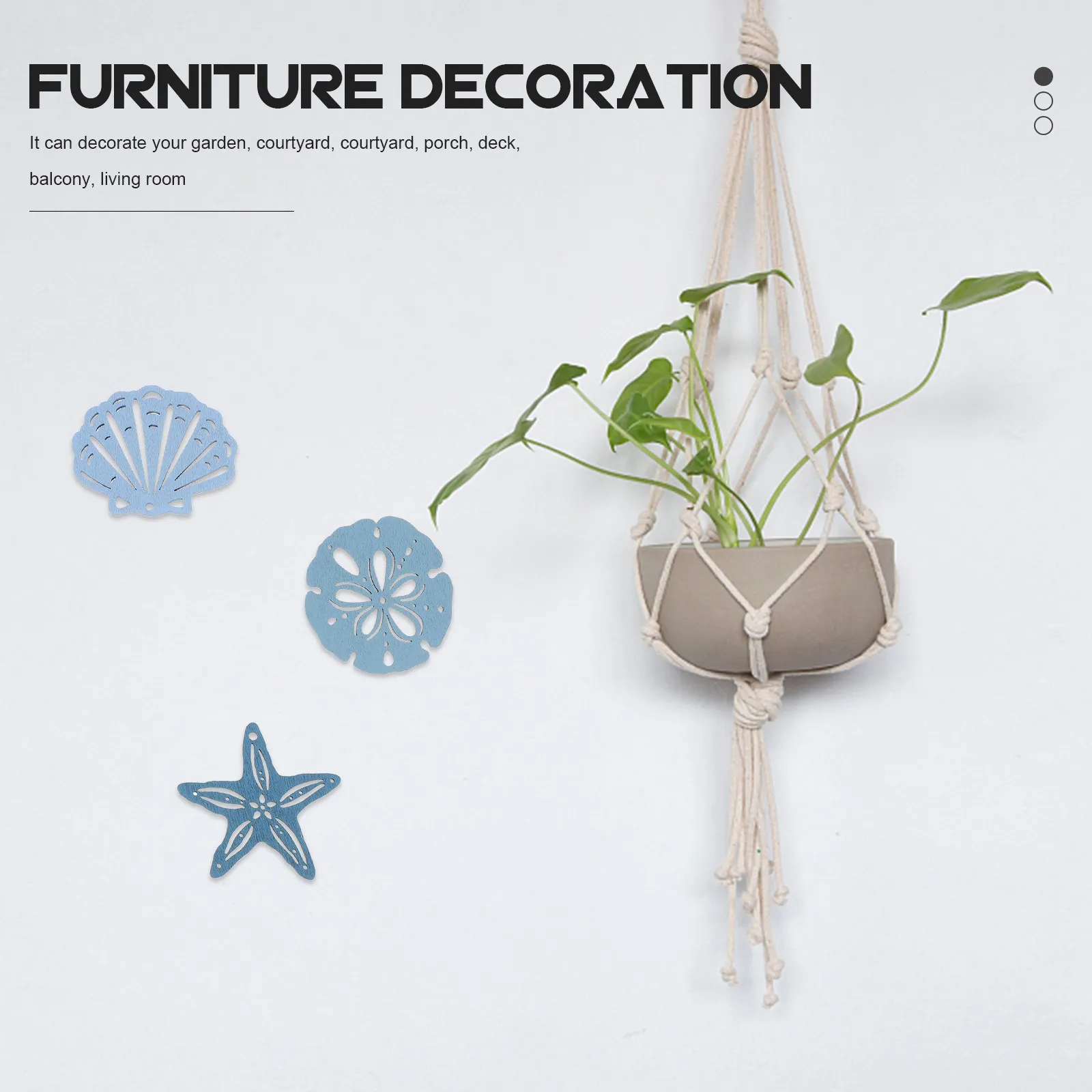 

36Pcs Marine Style Wooden Adornments Coastal Wall Hanging Room Decor Mediterranean Wood Craft Desktop Ornament for Home Office