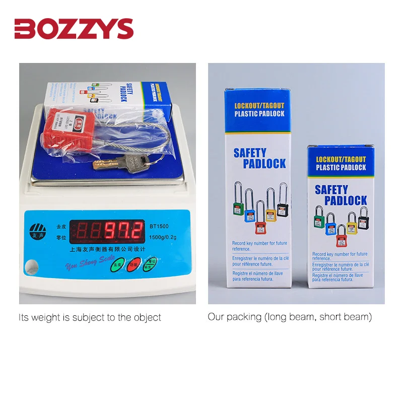 BOZZYS Lockout Padlock Loto Locks dengan Laser Coding dan Label Safety Padlocks untuk Industrial Lockout-Tagout