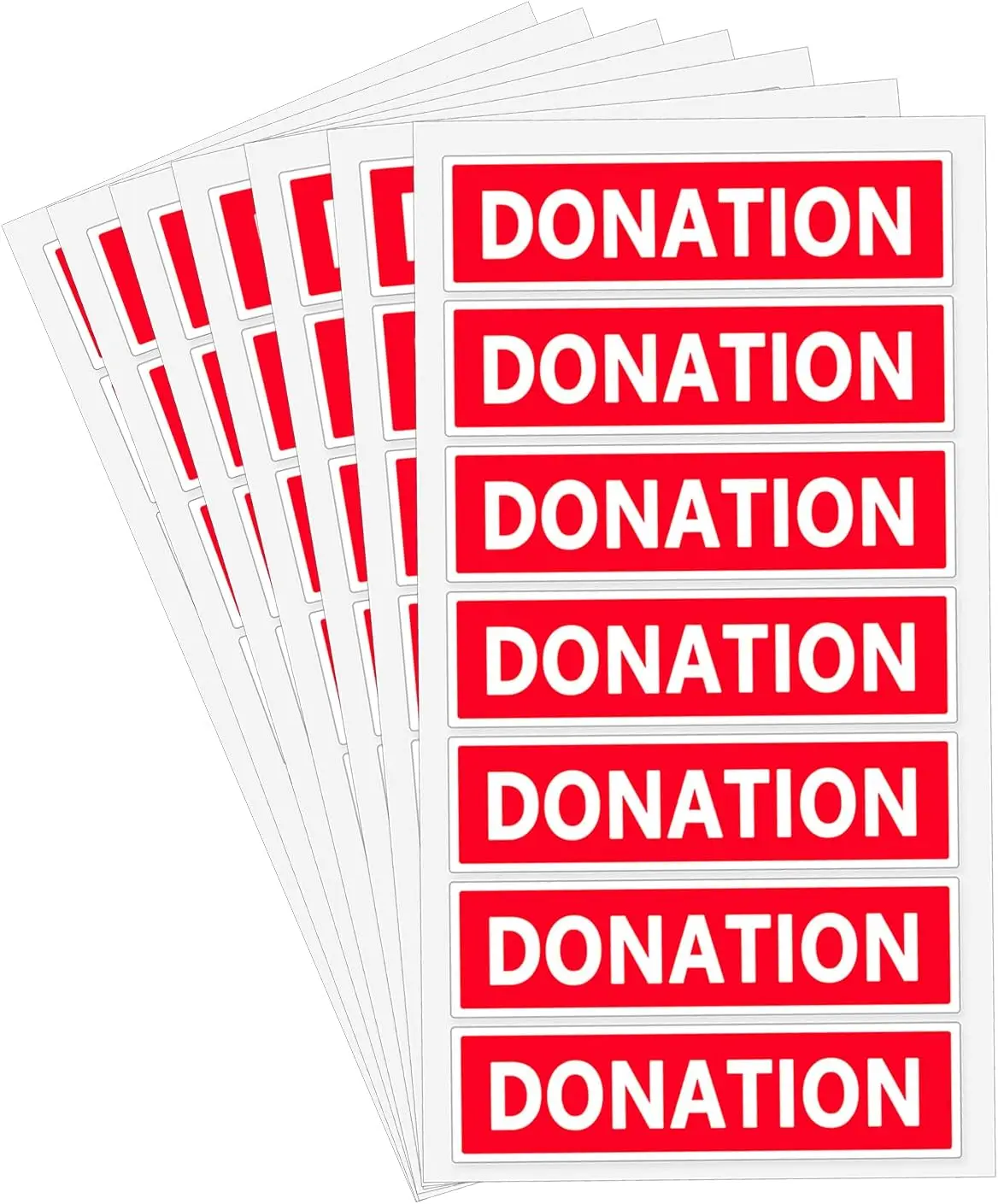 Donation Stickers 4*1 Inch Red Color-Coded Moving Labels 160 Pcs Per Pack