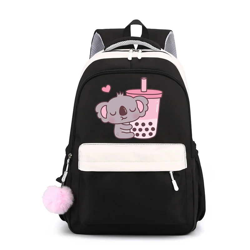 Sac d'école à motif de koala mignon, sacs à dos de grande capacité, fermeture éclair, haute qualité, Kawaii SR, nouveau