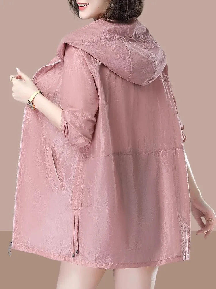 

Модная легкая женская солнцезащитная одежда средней длины, новинка лета, дышащая, с эффектом кондиционирования воздуха, для мам