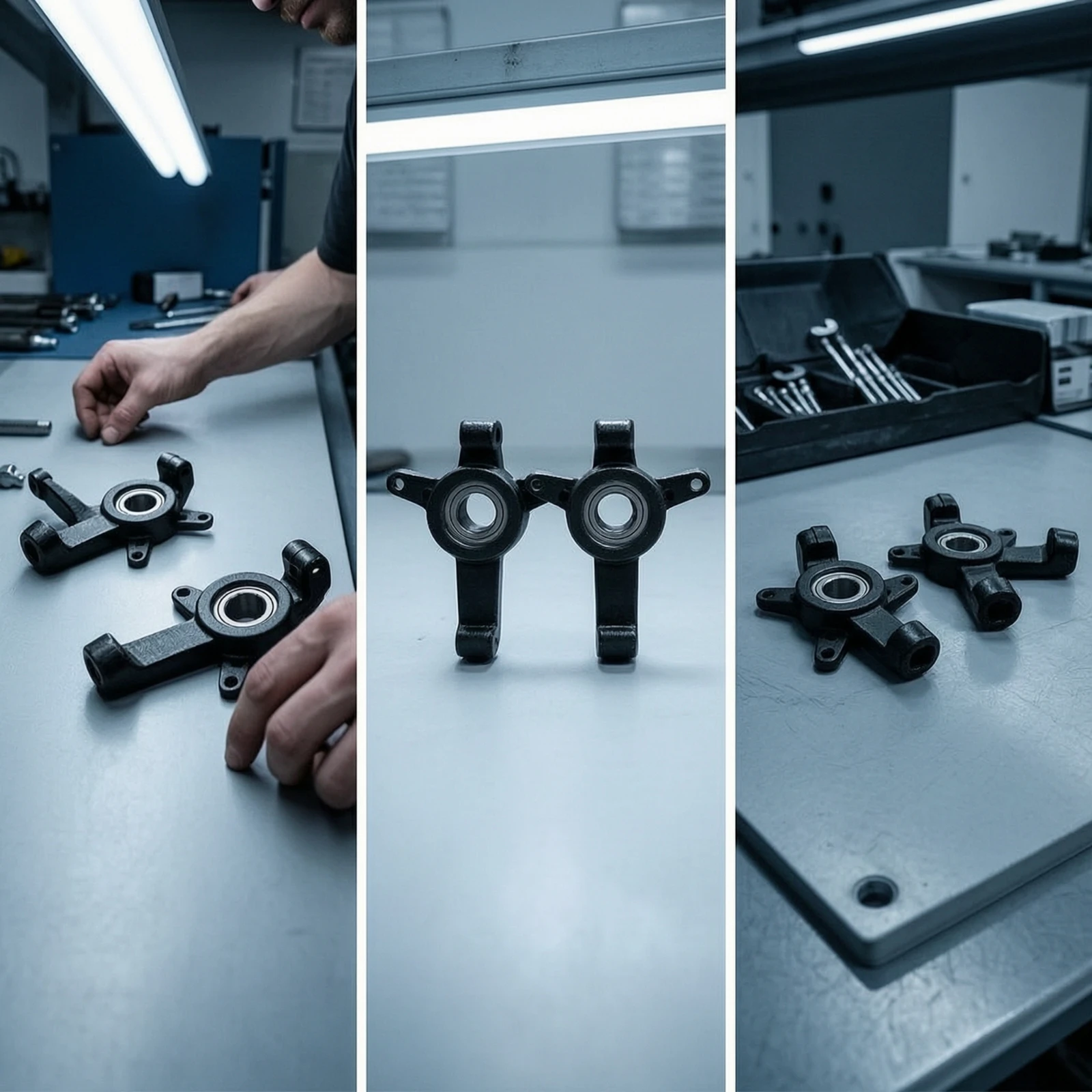 Steering Knuckle with Bearing Machined Front Steering Spindle Auto Part Assembled Hardware No Modifications Required