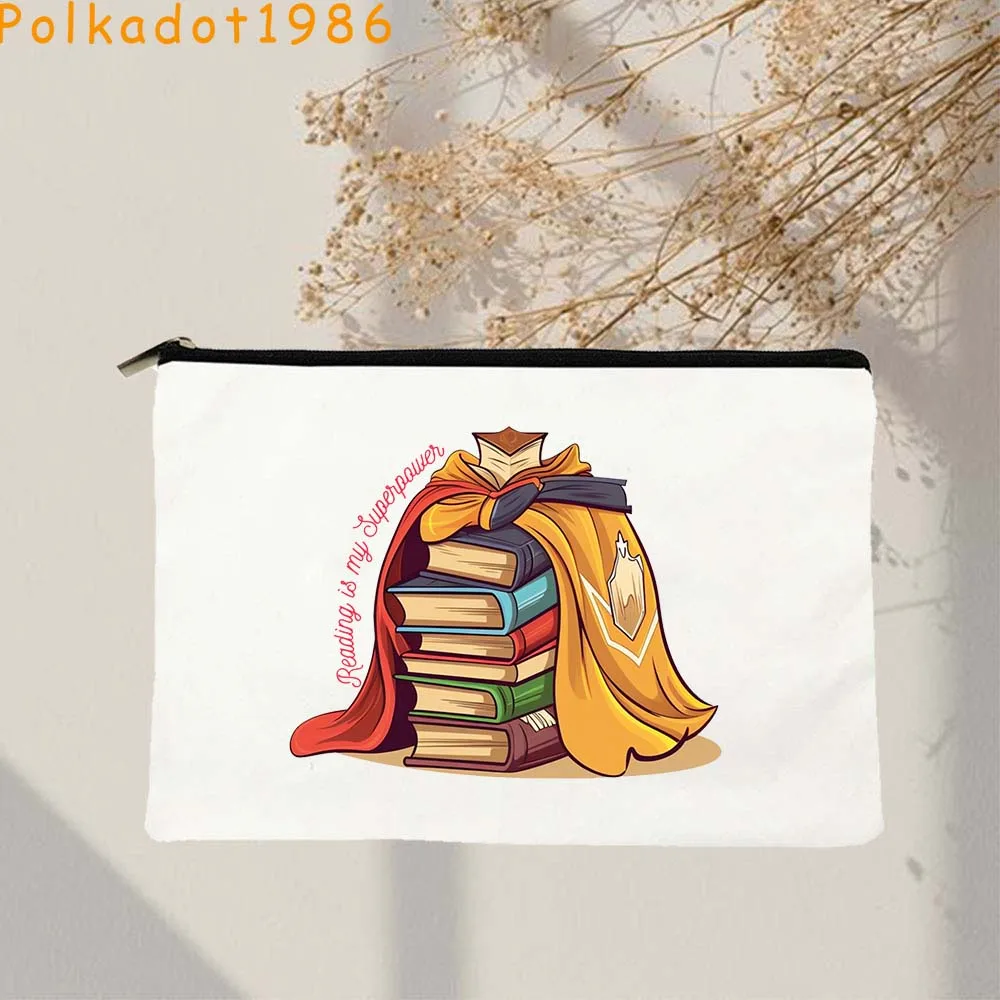 London Daunt Books Lover Cute Gifts Library Reading Bookish BOOKSHOP Canvas Cosmetic Bag Makeup Bag Key Pencil Case Zipper Pouch
