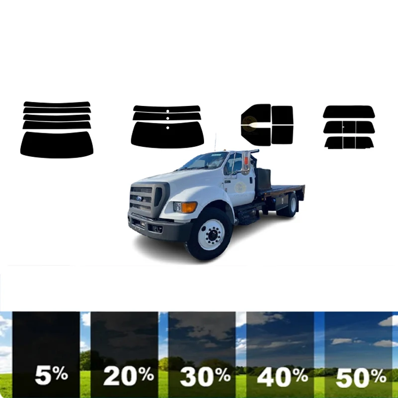 

precut Removable Window Tint Film For Car 100% UVR 5%-70%VLT Heat Insulation Carbon ﻿For FORD F-750 2 DR PU 2008-2016