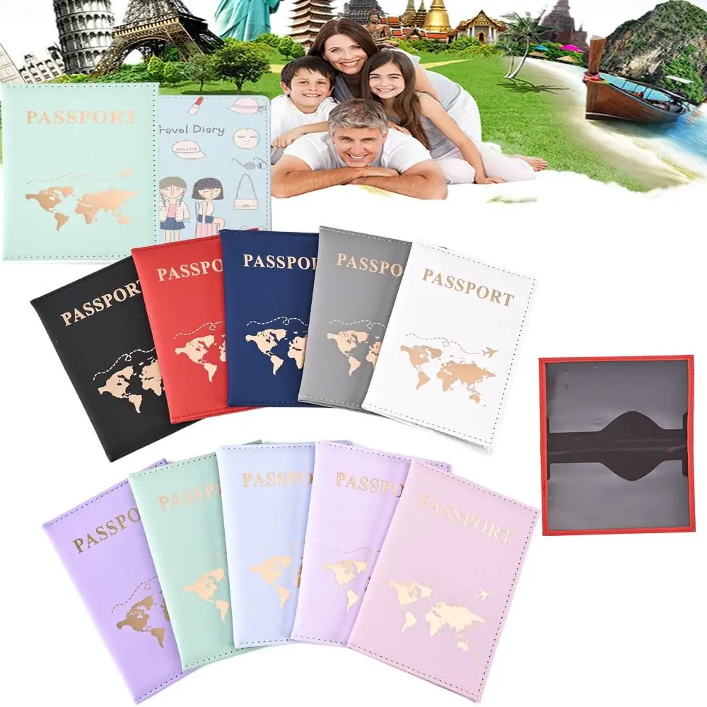 Ticket Holder PU Leather Passport Case Protection Card Holder Card Bag Card Sleeve Travel Accessories ID Holder Women Men