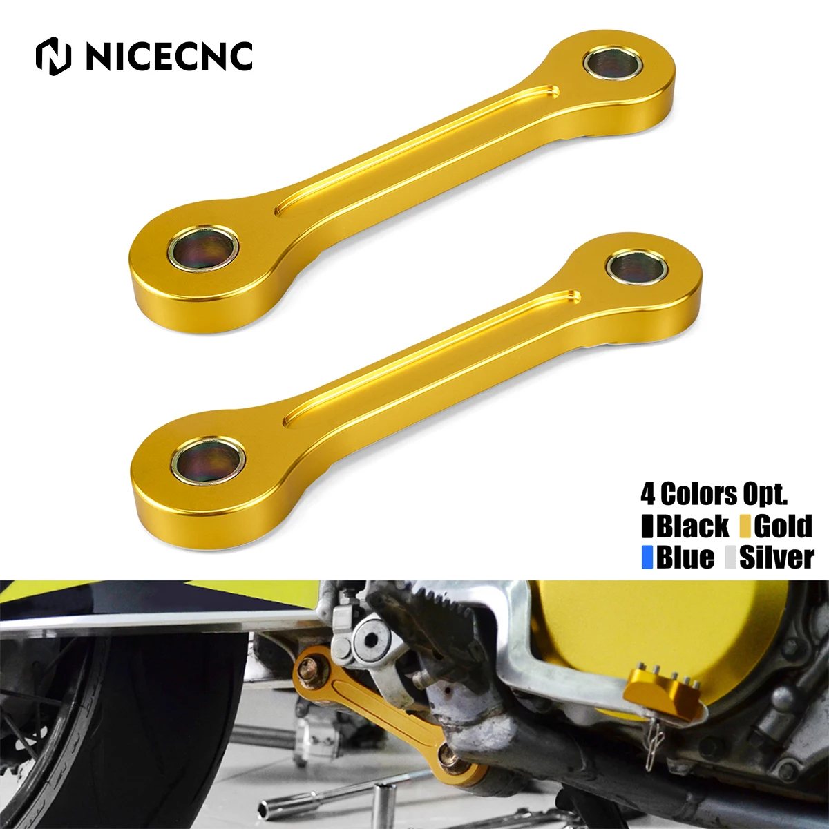 

For Suzuki DRZ400 DR-Z400 DRZ 400 2000-2024 2023 2022 Kawasaki KLX400 KLX 400 2000-2019 CNC Motorcycle 70mm Lowering Links Kit