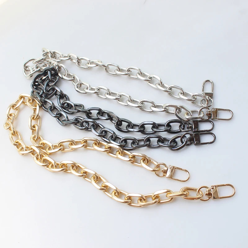 Portable Metal Bag Chains Shoulder Bag Strap O Shape Aluminum Chain For Bags Handbag Handles Silver Golden DIY Bag Accessories