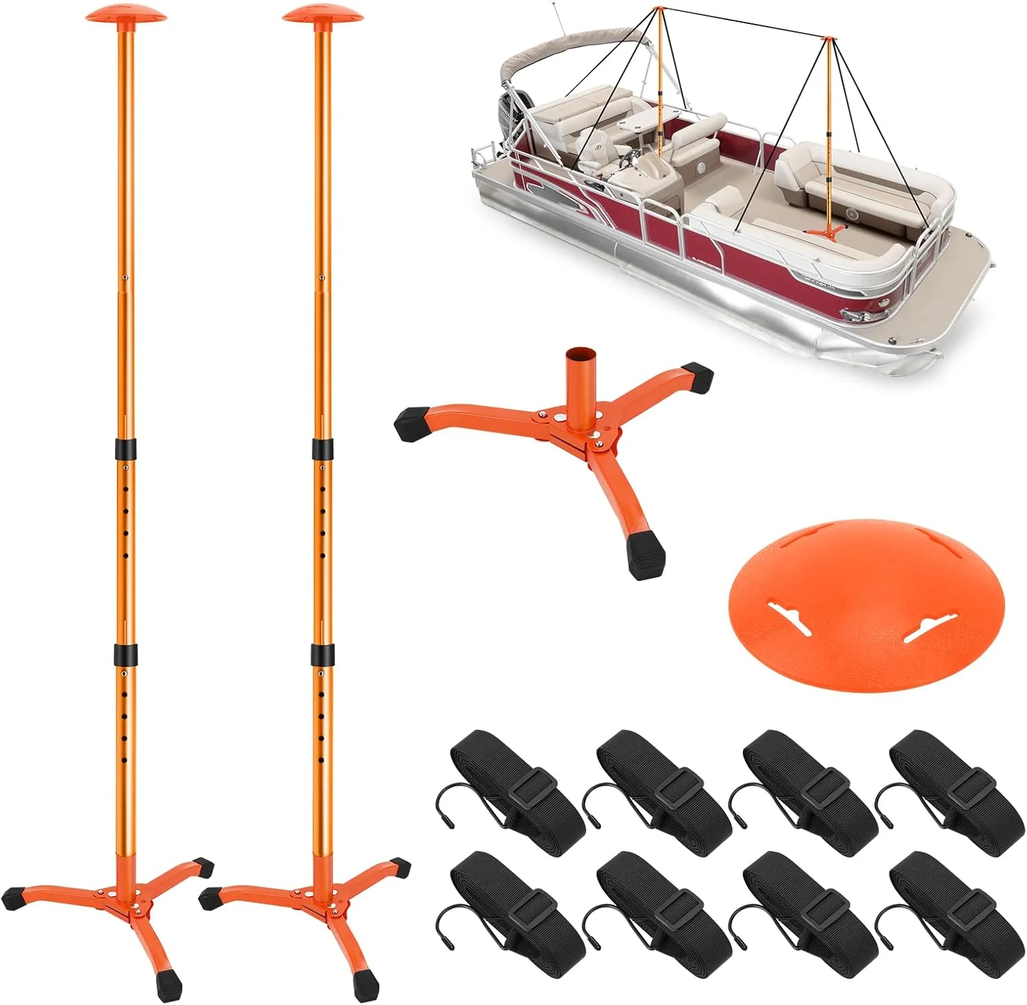 

53.5in Boat Cover Support Poles Adjustable Boat Cover Pole Support System - Upgrade Pontoon Cover Support Pole with Foldable Tri
