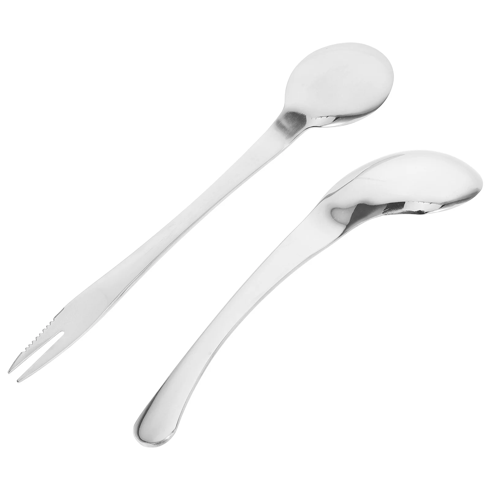

2Pcs Adaptive Eating Utensil for Elderly Curved Ergonomic Design Self Feeding Tool for Disabled Bedridden Seniors Daily Use