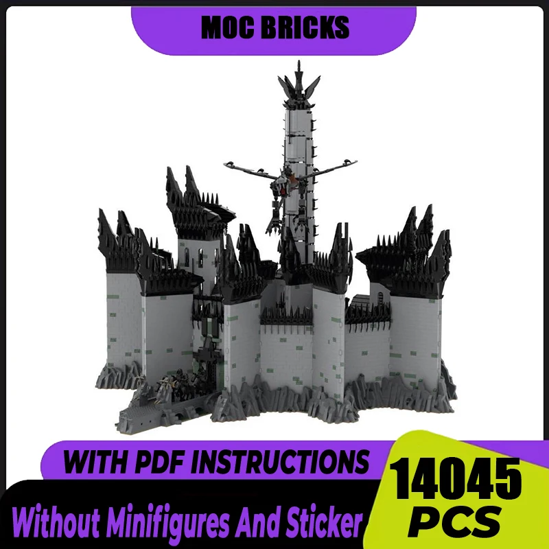 Magical Rings Moc Building Blocks Movie Scene UCS Minas Morgul Model Castle Bricks DIY Assembly Street View Toys  Gifts