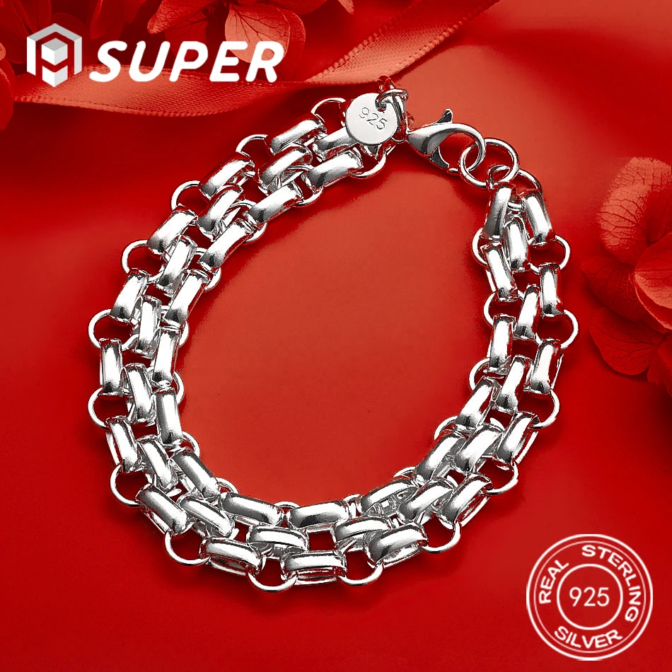 

Alisuper из стерлингового серебра 925 пробы, изысканный браслет-цепочка, мужские и женские украшения, аксессуары в стиле хип-хоп, модная вечеринка