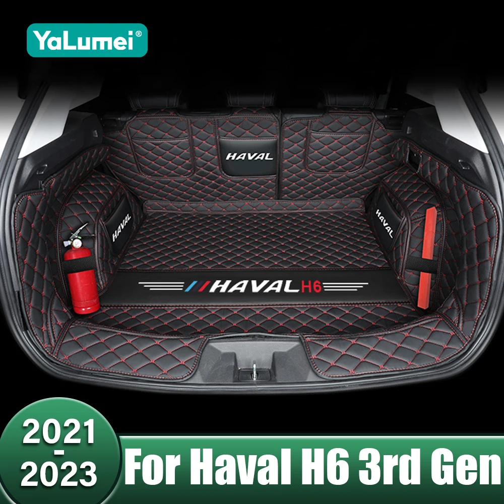 Leather Car Rear Trunk Mats Waterproof Tray Cargo Pad Trunk Carpet Accessories For Haval H6 3rd Gen 2021 2022 2023 GT DHT-PHEV