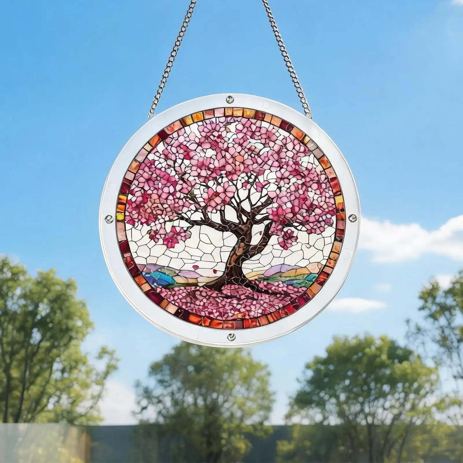 

Acrylic Puzzle 7.4 Inch Tree Pattern Hangable Decor Acrylic Puzzles Sun Catcher Window Hangable For Birthday Women Men Wife Aunt