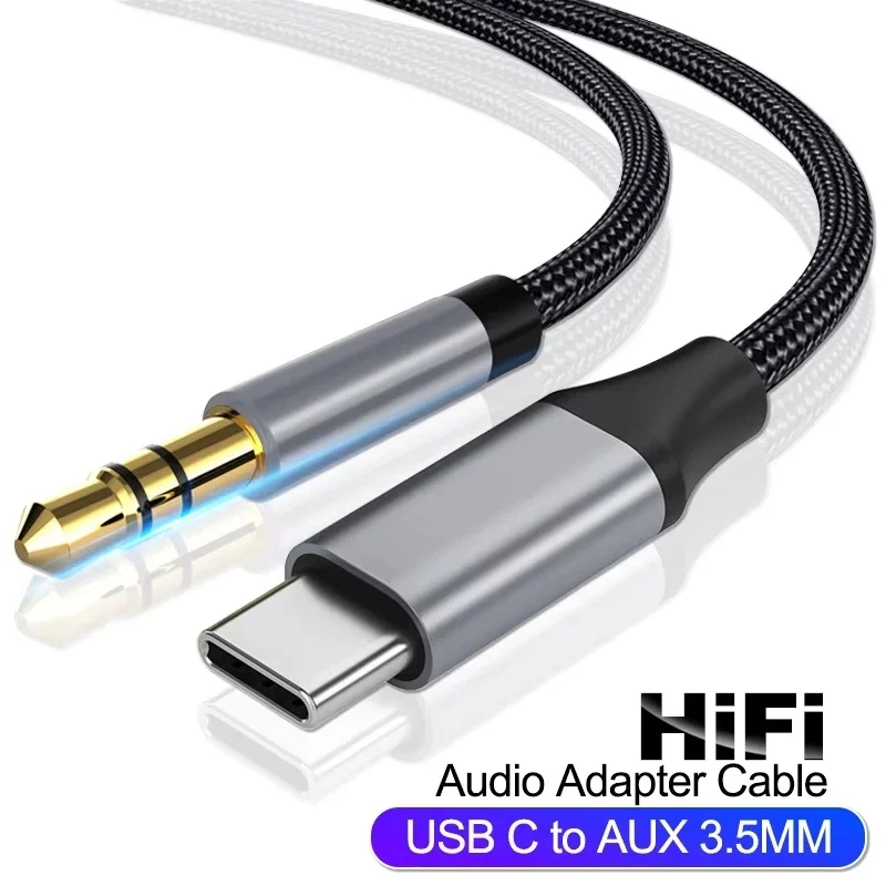 AUX Audio Cable USB Type C to 3.5mm Audio Jack Cable Converer For Xiaomi Huawei Oneplus Universal Phone Speaker Headset Adapter