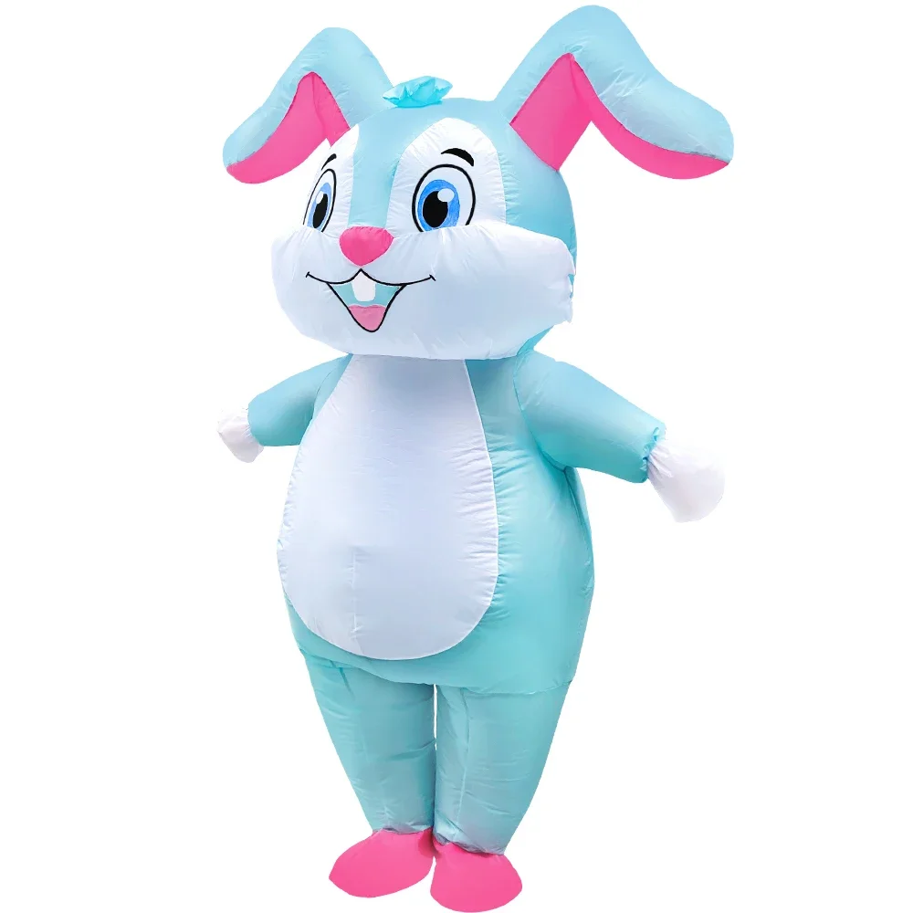 Cartoon Animal Inflatable Rabbit Costume Mascot Rabbit Suitable for Halloween Easter Carnival Party Adult Cosplay Set Props