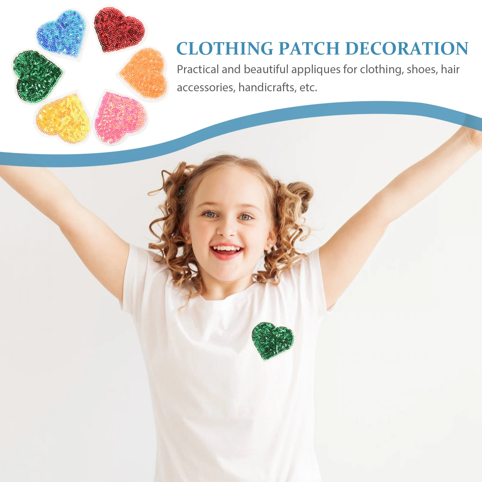 

12pcs Heart Sequin Patches Clothes Repairing Patch Garment Applique Iron On Patch Diy Clothing Applique Shiny Embroidery Patches