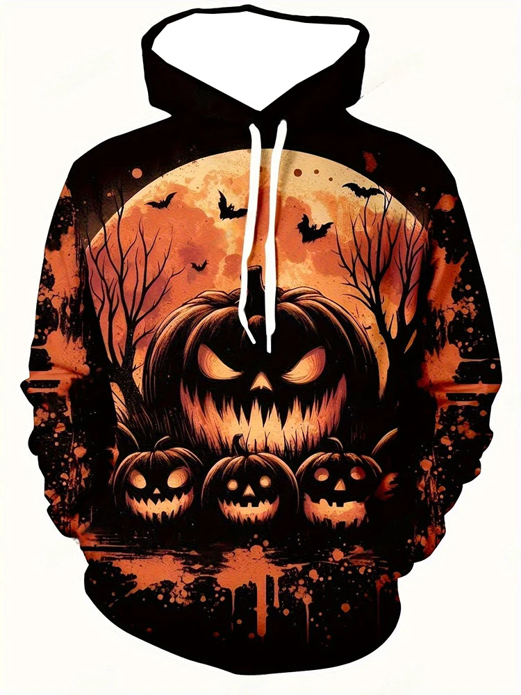 

Halloween Pumpkin Graphic Men's Women's Hoodies 3D Print Creative Design Long Sleeve Hooded Sweatshirt Autumn Winter Leisure Top
