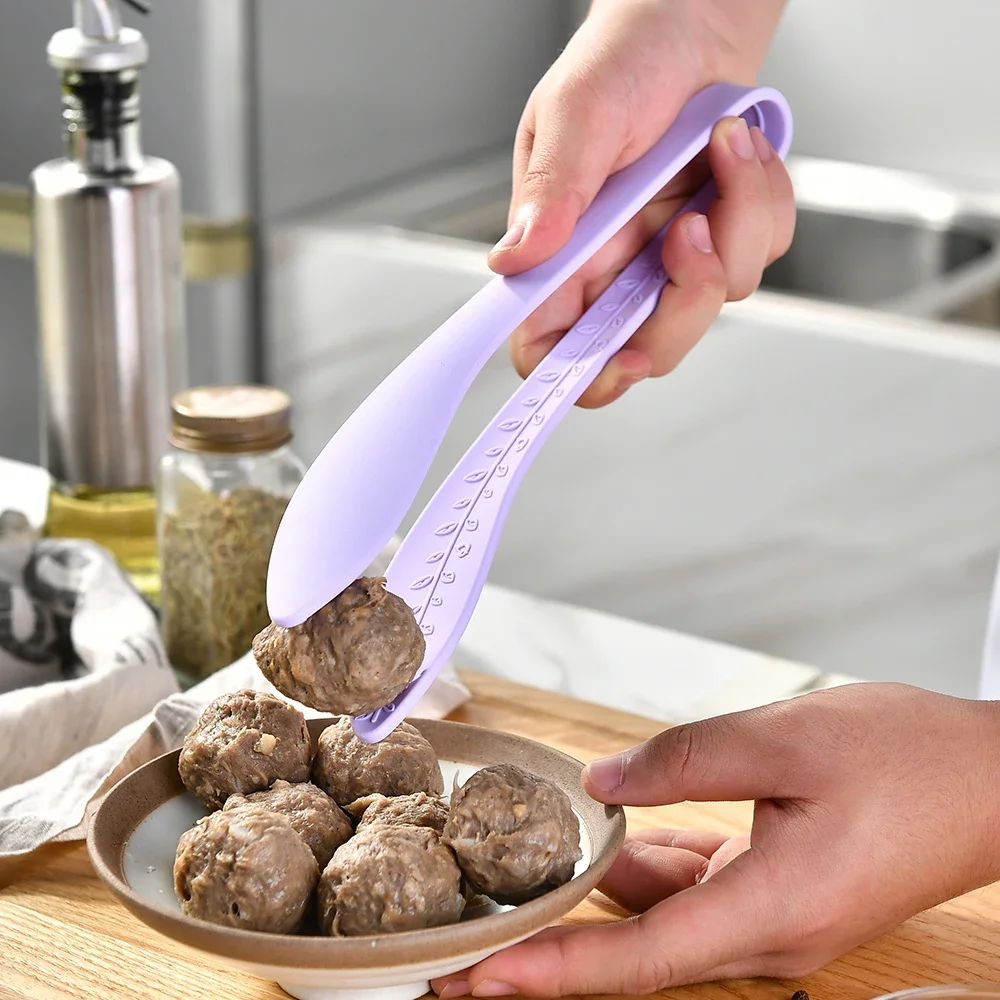 1Pc Kitchen Silicone Non-Slip Food Clip Buffet Beef Meat Barbecue Tongs Spatula Sandwich Baking Clamps Cooking Utensils for Home