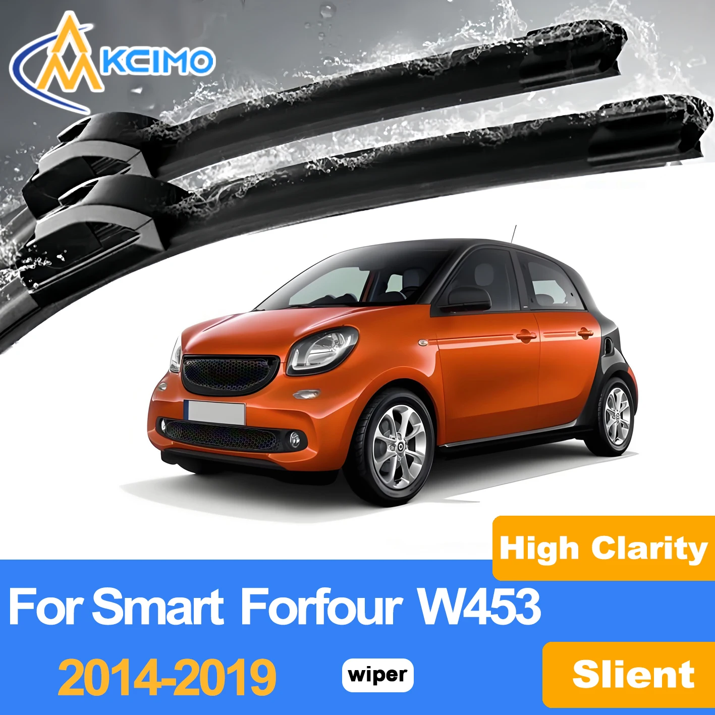 

KCIMO 2 шт. щетки стеклоочистителя переднего стекла для Smart Forfour W453 2014-2019, антиписк, гладкое протирание, долговечная резина