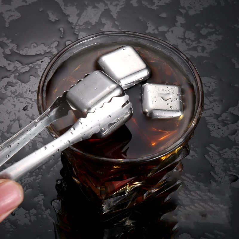 Stainless Steel ice Cube Domestic Metal Tartar Quick-frozen Ice cube Whisky ice Hockey Set bar beer iron cube 304 Mold