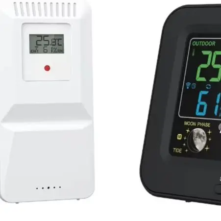 6in1 Weather Station with Outdoor Sensor Color LCD Screen Indoor Outdoor Temperature Humidity Air Pressure Monitoring