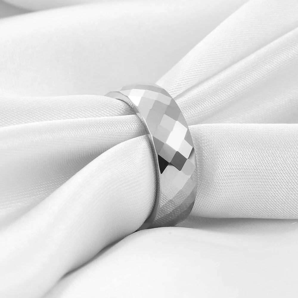 Mode Wolfram Stahl 4MM/6MM Ring für Frauen Cut Polygonale Paar Ringe Hochzeit Schmuck und Zubehör großhandel – Detail 7