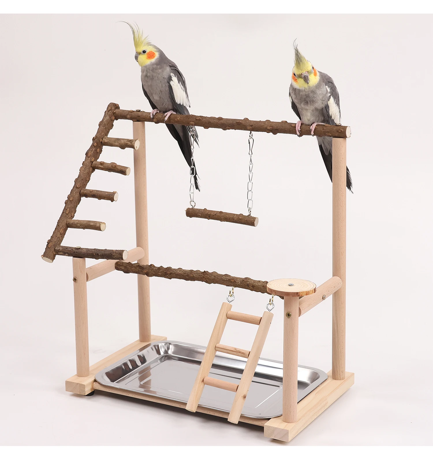 Natural Pepper Wood Parrot Decompression Relief Swing Stand Tree Branch Stand Pole Climbing Ladder Parrot Toy Gnawing Toy