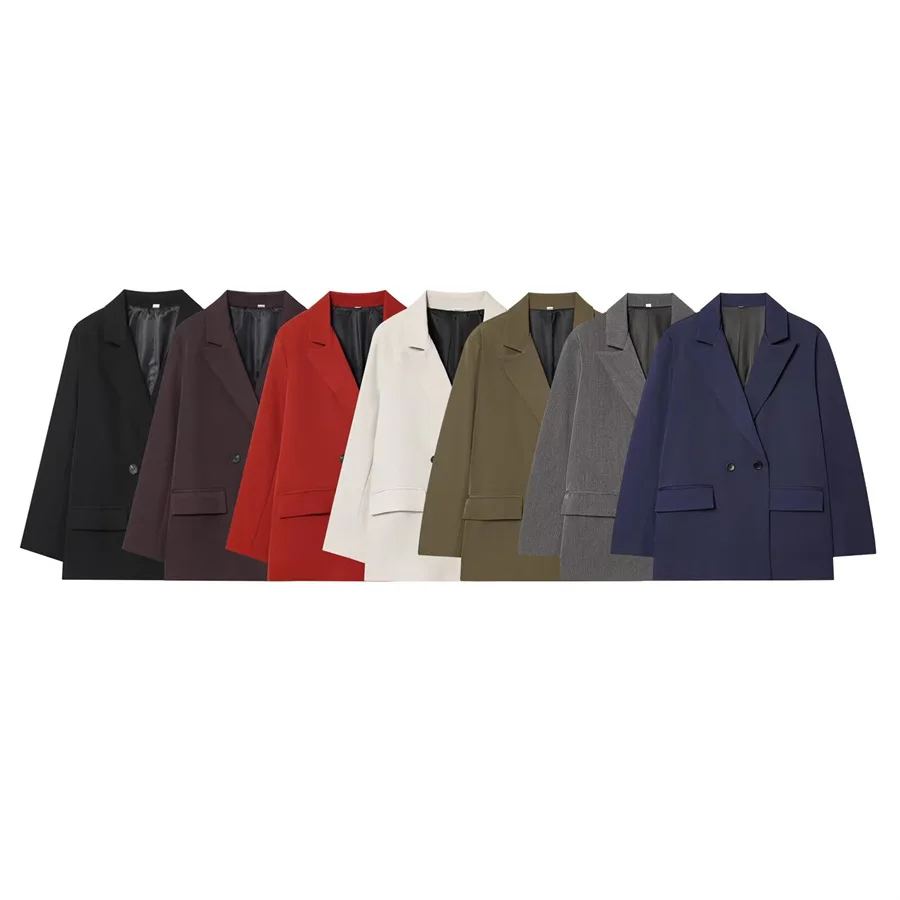 

Withered European And American Style Double Breasted Suit Jacket Top Women's Jacket Woman Clothes Tops Ropa Mujer Blazer Woman