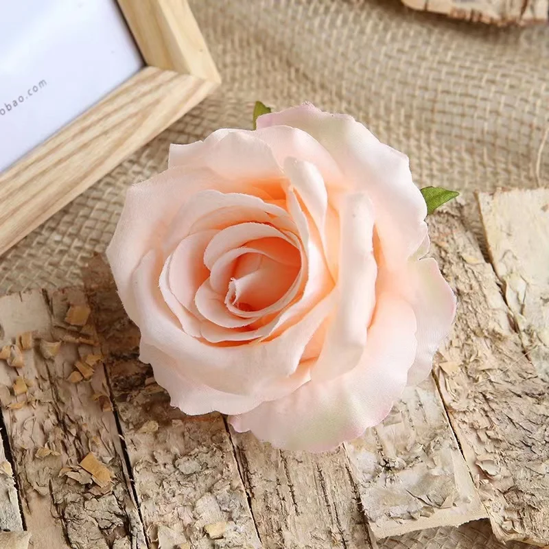 30PCS 10CM Artificial Silk Flowers Heads Champagne Flowers Bulk for Craft DIY Wedding Bouquets Centerpieces Floral Arrangements