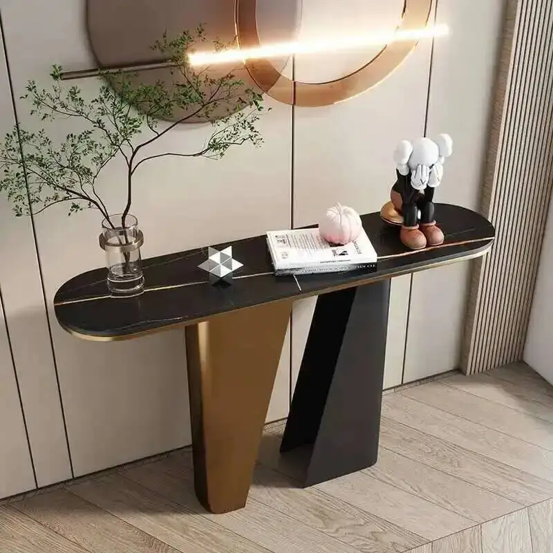 طاولة مدخل منتصف الممر الحديثة المعادن الشمال وحدة التحكم اللوبي وحدة التحكم الجدول الفاخرة المدخل Tavolo Soggiorno أثاث غرفة المعيشة #4