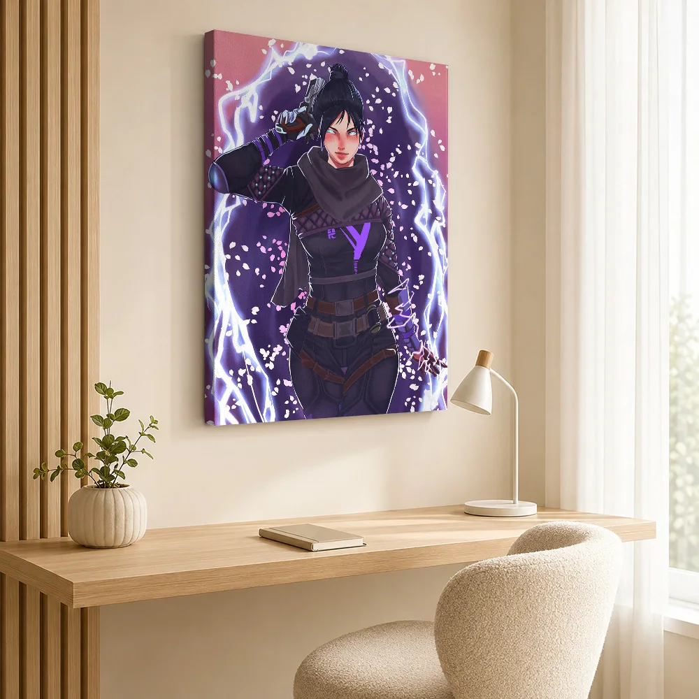 Apex Legends Wraith With Lightning Canvas Poster Personalized Photo Anime Illustration Wall Art For Gaming Den Game Lover Gift