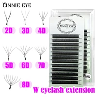 Extensión de pestañas de 5W y 8W, pestañas de pelo Natural en forma de W 3D CIlios 5D 4W 6W 7W, maquillaje de pestañas postizas, envío directo, ventiladores de volumen prefabricados