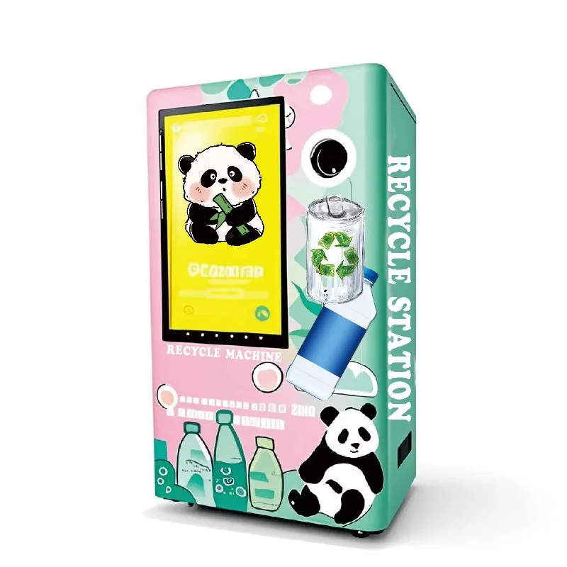 Reverse Vending Machine Plastic Bottles Aluminum Cans E-Payment Barcode Scanner Compactor AI Retail Customized
