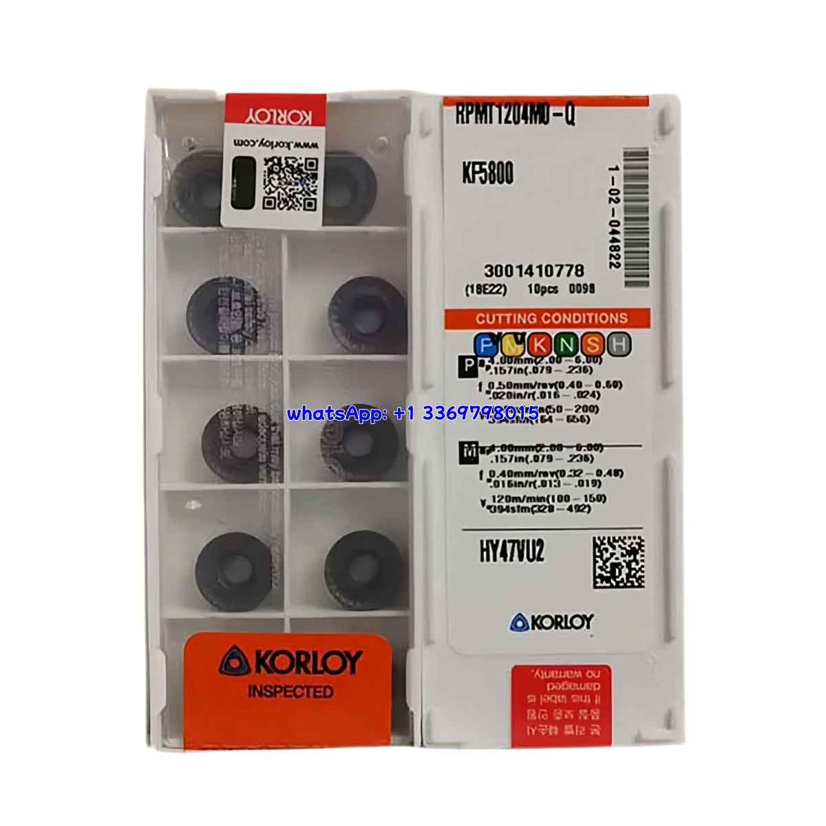 كورلي الأصلي RDMT RDMT1204MO-X326 PC5300 طحن إدراج 10 قطعة