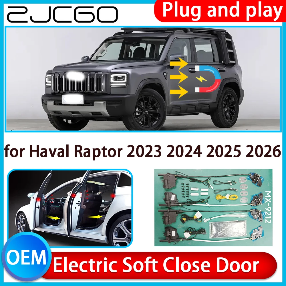 ZCJGO for Haval Raptor 2023 2024 2025 2026 Auto Pull Car Soft Close Kit Door Power Latch Electric Door Catch Soft Closing Assist