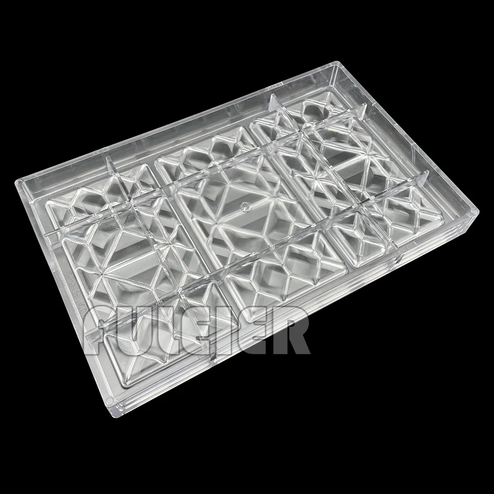 3 Holes Polycarbonate Chocolate Bar Molds Bonbon 100g Candy Bar Mould Cake Decoration Dessert Bakeware Baking Mold