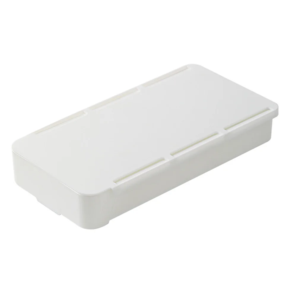 Under Desk Drawer Organizer Invisible Storage Box Self-Adhesive Stationary Container Desk Sundry Makeup Holder White