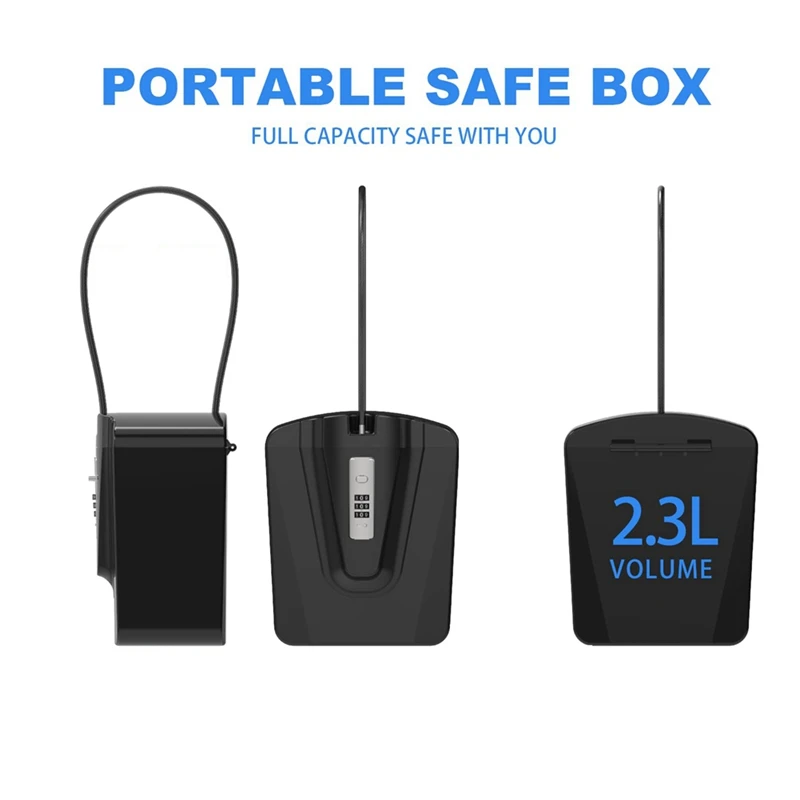 Hot Ltem Portable Safe Travel Safe With Cable Travel Safe With Password Suitable For Beach, Vacation, Hotel,