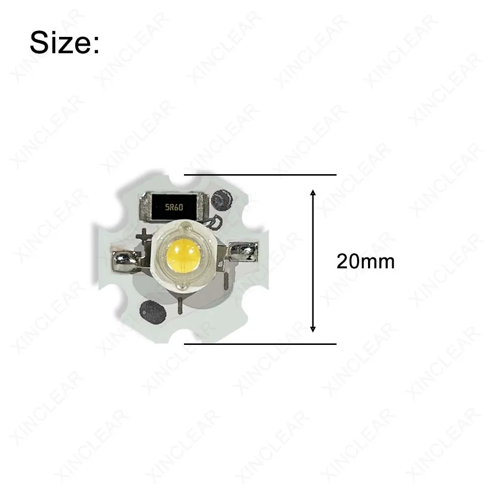 LED Light Beads 1W 3W DC12V 5V Warm White Red Green Blue Yellow Full Spectrum Plant Growth LED Chips With 20mm Star PCB For DIY