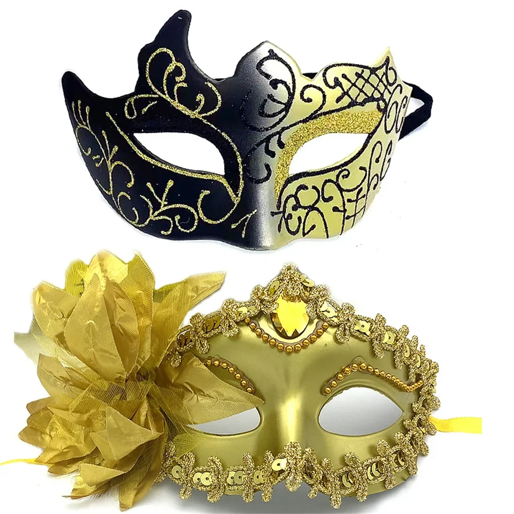 2 szt. Maseczki dla par Kobiety Mężczyźni Bal Maskowy Maska na Oczy Karnawał Występ Impreza Taniec Kostium Cosplay Akcesoria