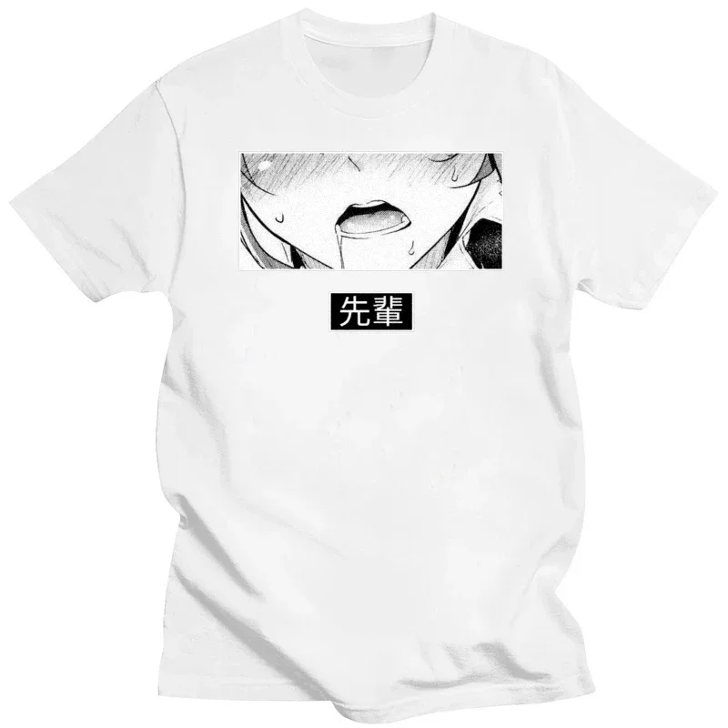 Men Summer Youth Trend T-shirt Male New Hentai Waifu  Sexy Senpai Love Hentai Ahegao Otaku Vaporwave Print Tshirt