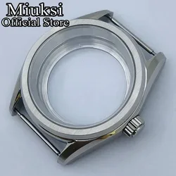 Miuksi 38mm silver sterile watch case sapphire glass fit NH35 NH36 NH34 NH38 NH70 NH72 ETA2824 PT5000 movement