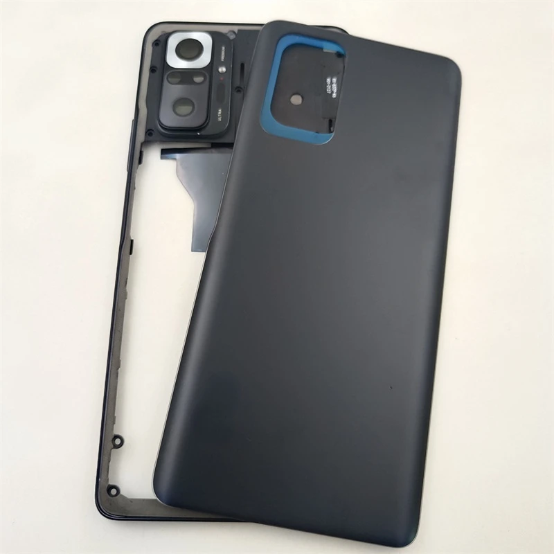 Full Housing Case For Xiaomi Redmi Note 10 Pro M2101K6G Middle Frame Cover+Battery Back Cover Rear Door Cover With Camera Lens