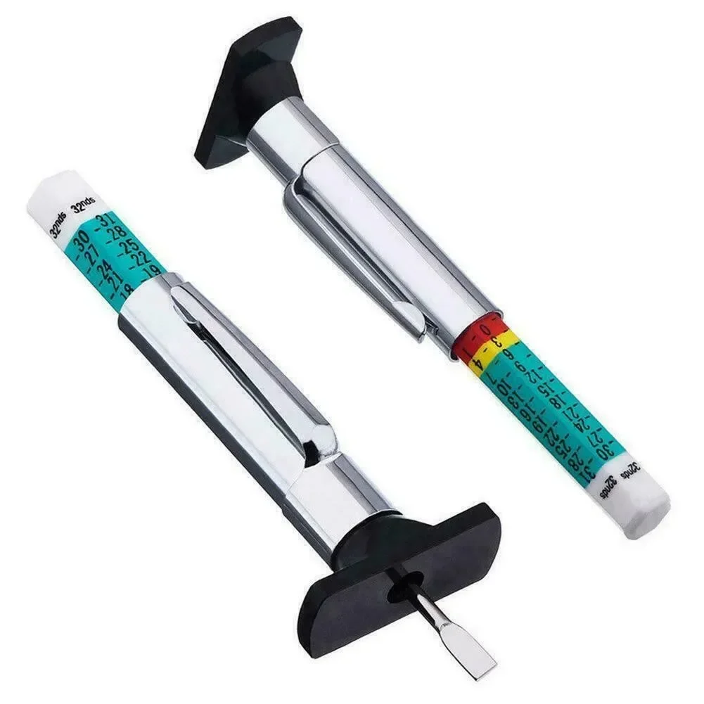 Tyre Read Depth Gauge For Car Truck Motorbike With Stainless Steel Bar Portable Measuring Tool Accurate Readings Safety Check