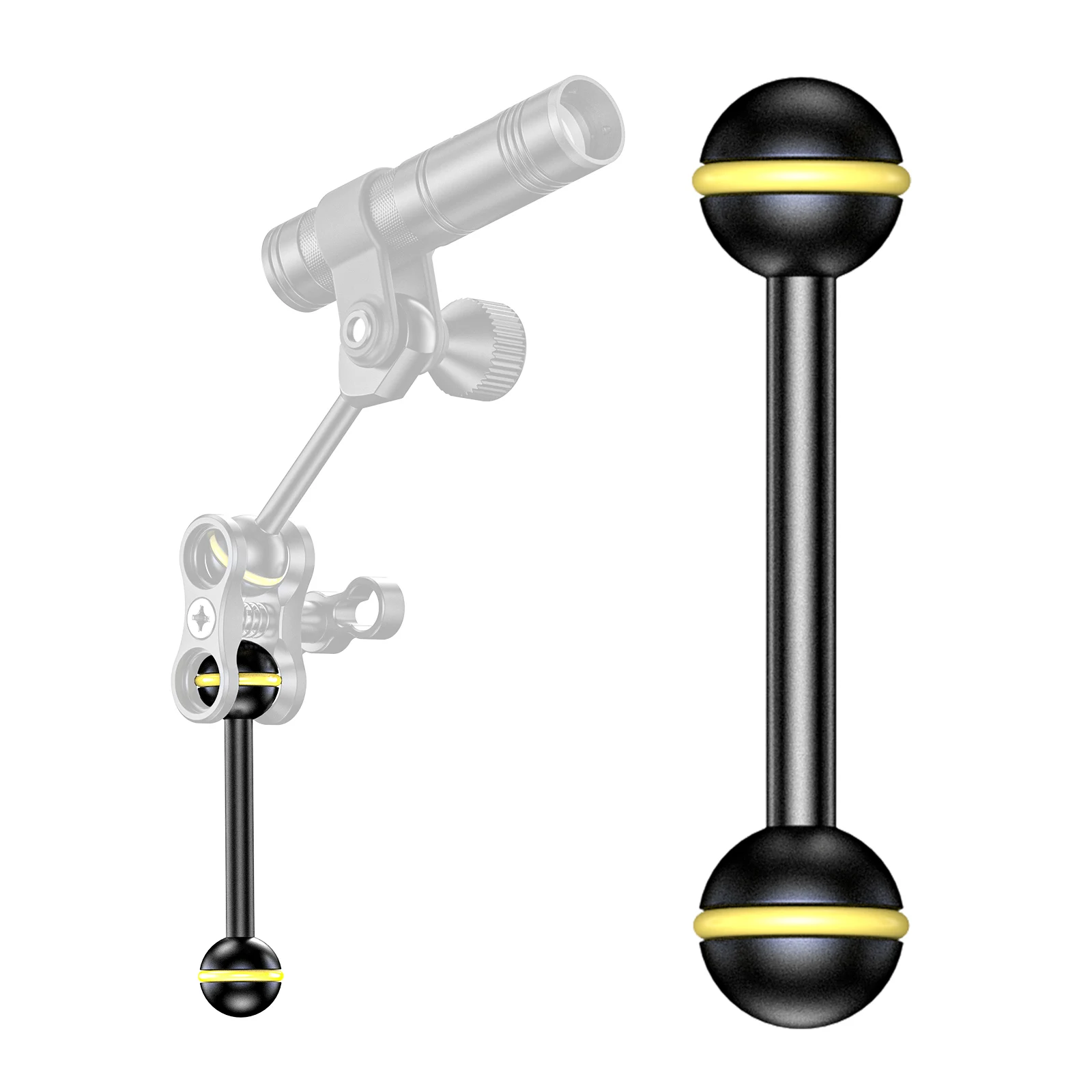 3.5 ''-16'' مزدوجة الكرة الذراع سبائك الألومنيوم المشتركة الكرة الذراع الشعلة مصباح يدوي حامل موصل للضوء مزيج ثابت البطلينوس