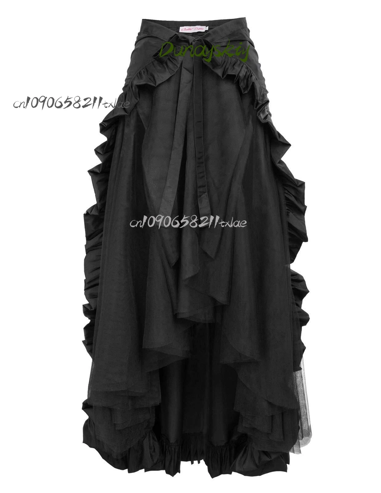 2025 Gothic Lolita Skirt - Victorian Steampunk Asymmetrical Waistband with Detachable Chains, Halloween & Christmas Cosplay