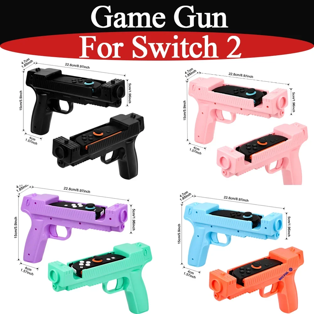 New 1Pair For Switch2 Wear-Resistant Somatosensory Gaming Gun 4Colors Shooting Gunstock Hand Grip For NS2 JoyCon Accessories