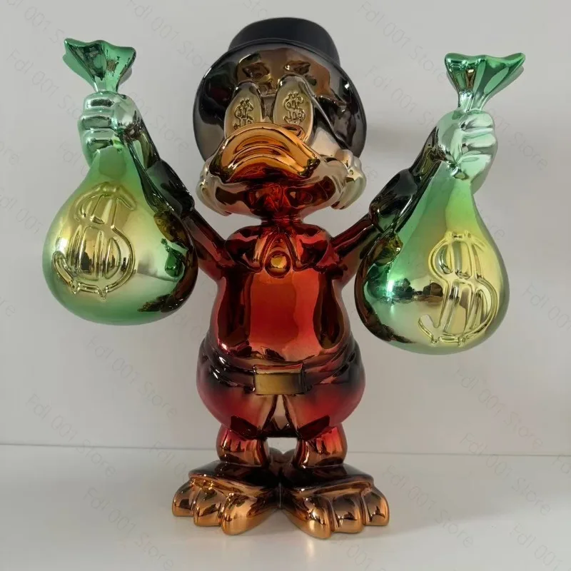 Suitable for  tide play money bag ornament rich duck cartoon sculpture home soft shop restaurant bar decoration