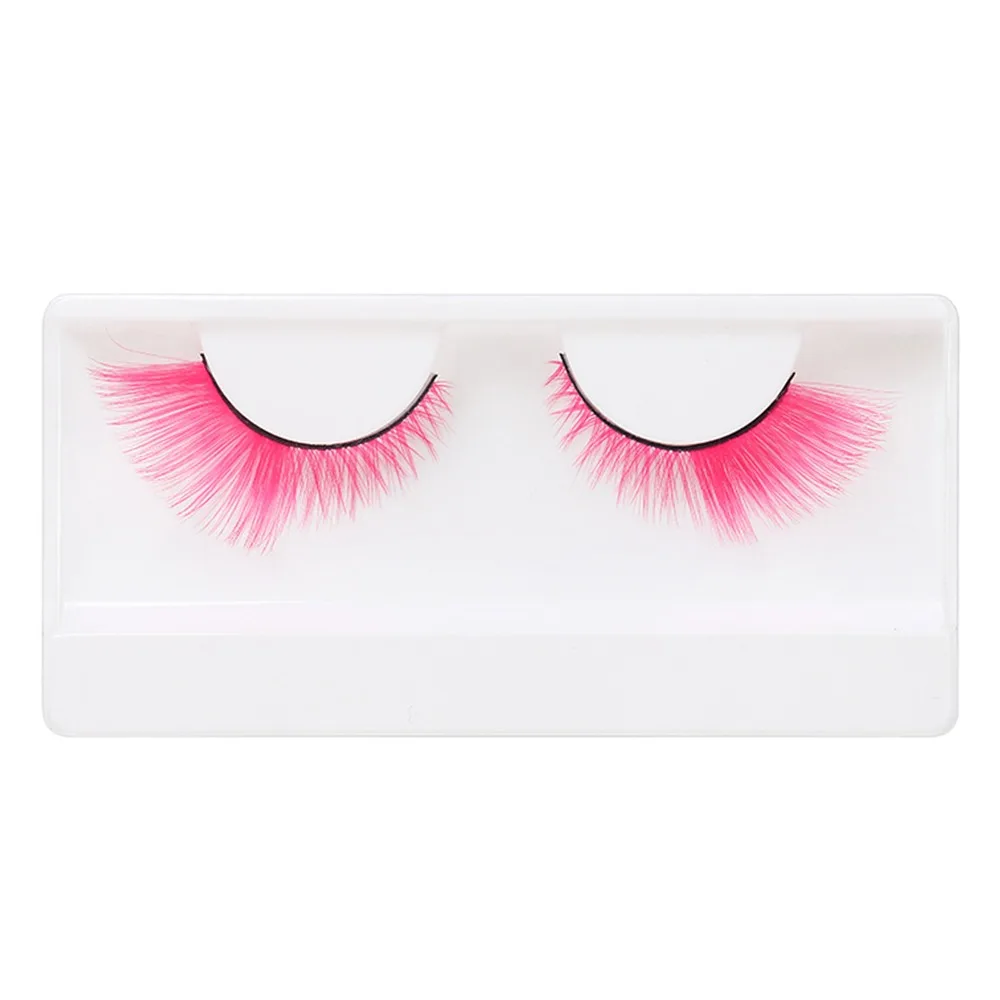 1 Pairs Dramatic Look Colorful False Eyelashes Cosplay Party Soft Fluffy Fox Cat Eye Eyelashes Masquerade Colored Lashes